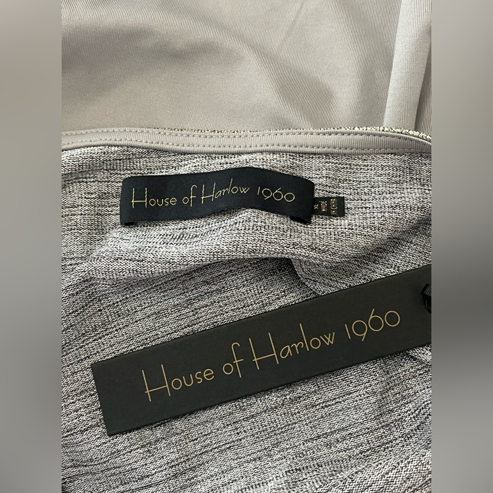 House of Harlow 1960 Metallic Silver Halter Bodysuit - Picture 12 of 16